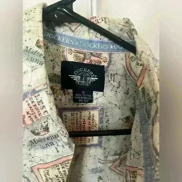 Dockers Vintage Button Down Compass Rose Shirt - Picture 2 of 4